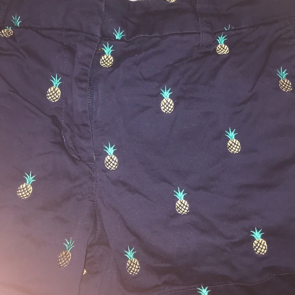 British Khaki navy blue pineapple shorts - Picture 2 of 4